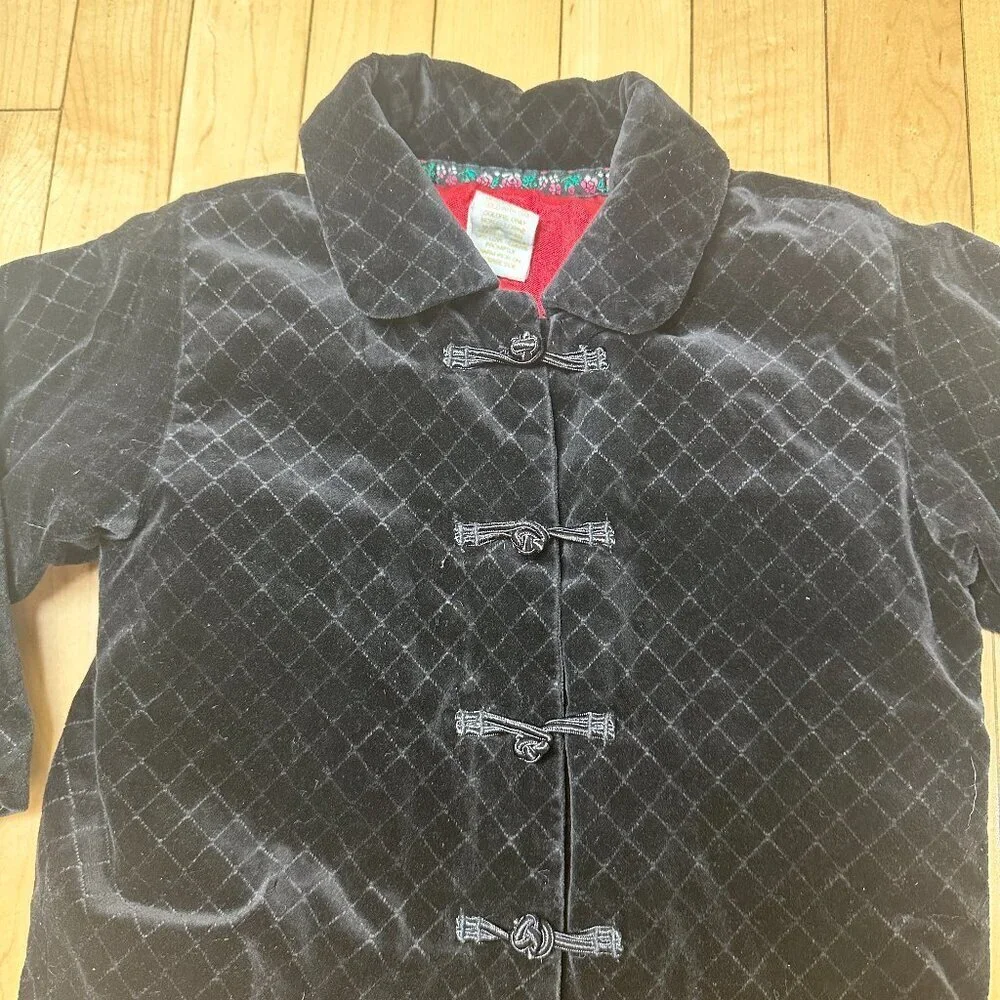 Baby GAP Vintage VELVET Quilted Jacket Coat Size 2T-3T Red satin Lining